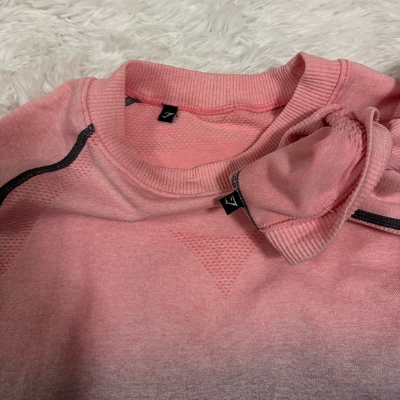 Gymshark Peach Grey Ombre Seamless Crop Long Sleeve Legging Set - Picture 2 of 2